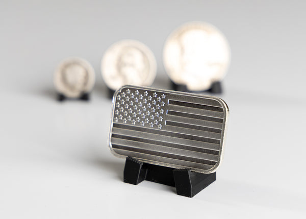 3D Printed Coin Stand Set β 4 Sizes for Coins & Bullion β Black or White Display Holders