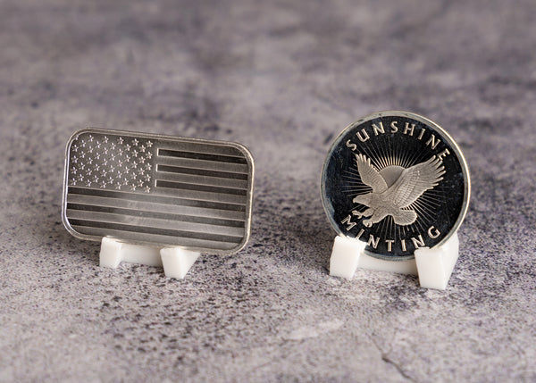 3D Printed Coin Stand Set β 4 Sizes for Coins & Bullion β Black or White Display Holders