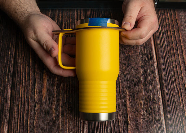 Polar Camel Travel Mug Centering Guide for 20 ounce travel mug with handle.