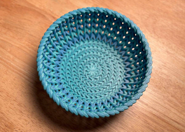 Handcrafted 3D Printed Knitted Bowl | 6.5" Diameter | Home Decor Accent