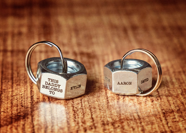 Personalized Hex Nut Keychain