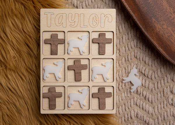 Easter Tic-Tac-Toe game board set.