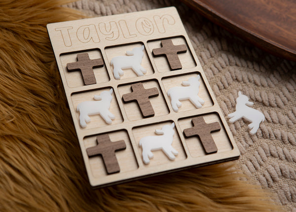 Easter Tic-Tac-Toe game board set.