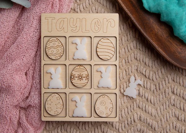 Easter Tic-Tac-Toe game board set.