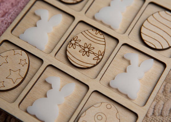 Easter Tic-Tac-Toe game board set.