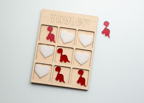 Valentine's Tic-Tac-Toe game board set.