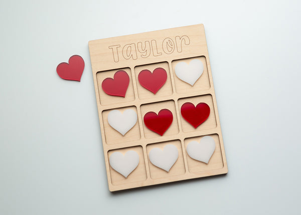 Valentine's Tic-Tac-Toe game board set.