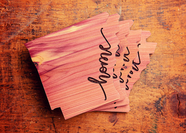 Cedar Arkansas Coasters - Set of 4