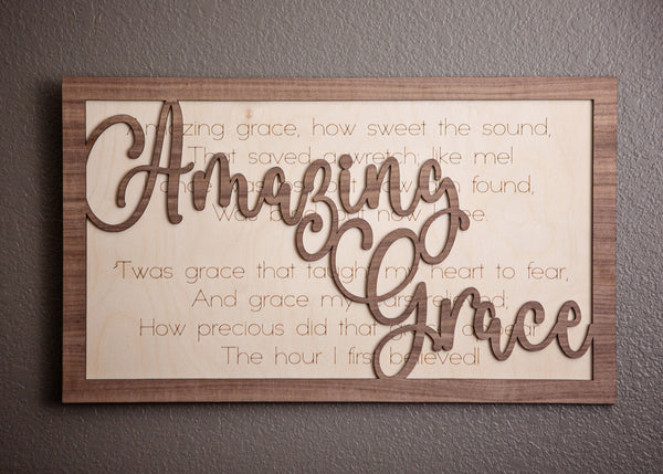 Amazing Grace Song Plaque