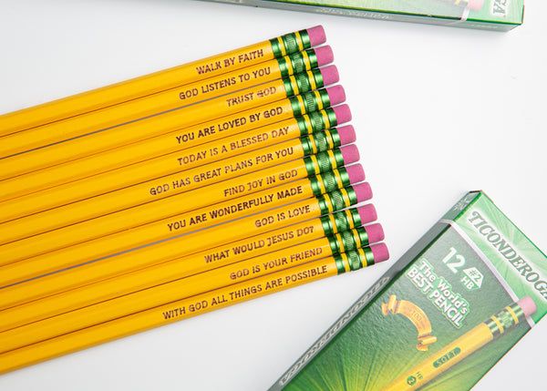 Positive Affirmations Engraved Pencils - One Dozen