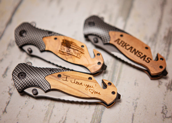 Blank pocket knife ready to be engraved. X50 Style Knife.