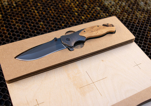 Laser Jig For Pocket Knife Engraving - File Only - Template SVG, AI, & PDF